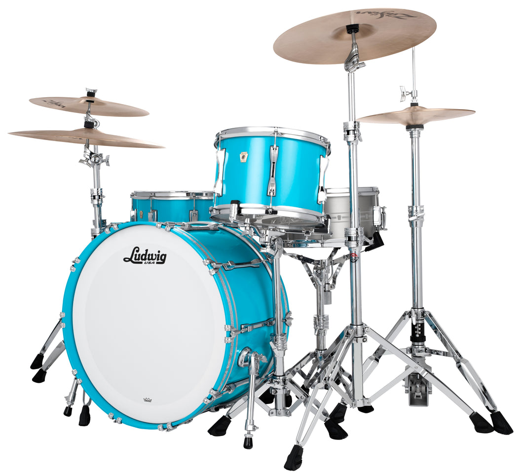 Ludwig Classic Maple Heritage Blue Downbeat 14x20_8x12_14x14 Drums Special Order Authorized Dealer