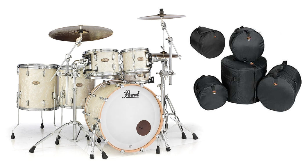 Pearl Session Studio Select Nicotine White Marine 22/10/12/14/16 Drums +Gig Bags! Authorized Dealer