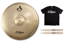 Load image into Gallery viewer, Zildjian 22&quot; A Custom Medium Ride Brilliant Finish Cymbal Pack +T-Shirt &amp; Sticks | Authorized Dealer
