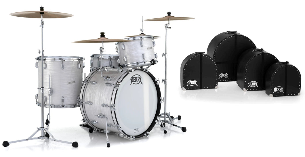 Pearl President Series White Oyster Phenolic Drums & Cases 22x14 13x9 16x16 14x5.5 Authorized Dealer