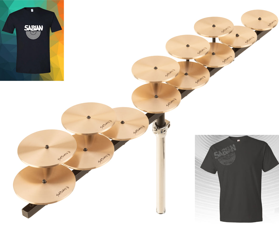 Sabian Redesigned Low Crotale Set (13) w/Hard Case +Mounting Bar for Cymbal Stand Special Order | A442 | Authorized Dealer
