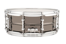 Load image into Gallery viewer, Ludwig Universal Metal 5.5x14&quot; Black Brass Snare Drum Chrome-Plated Triple Flange Hoops Auth Dealer
