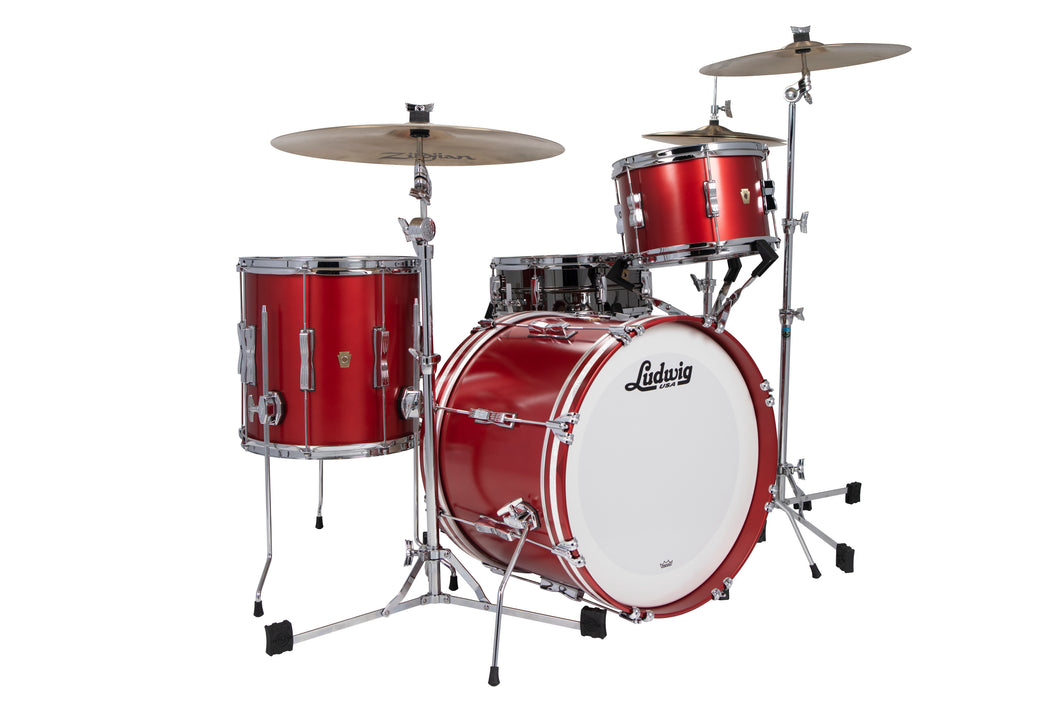 Ludwig Classic Maple Diablo Red Lacquer Fab Kit 14x22_9x13_16x16 3pc Drums Kit Special Order Dealer
