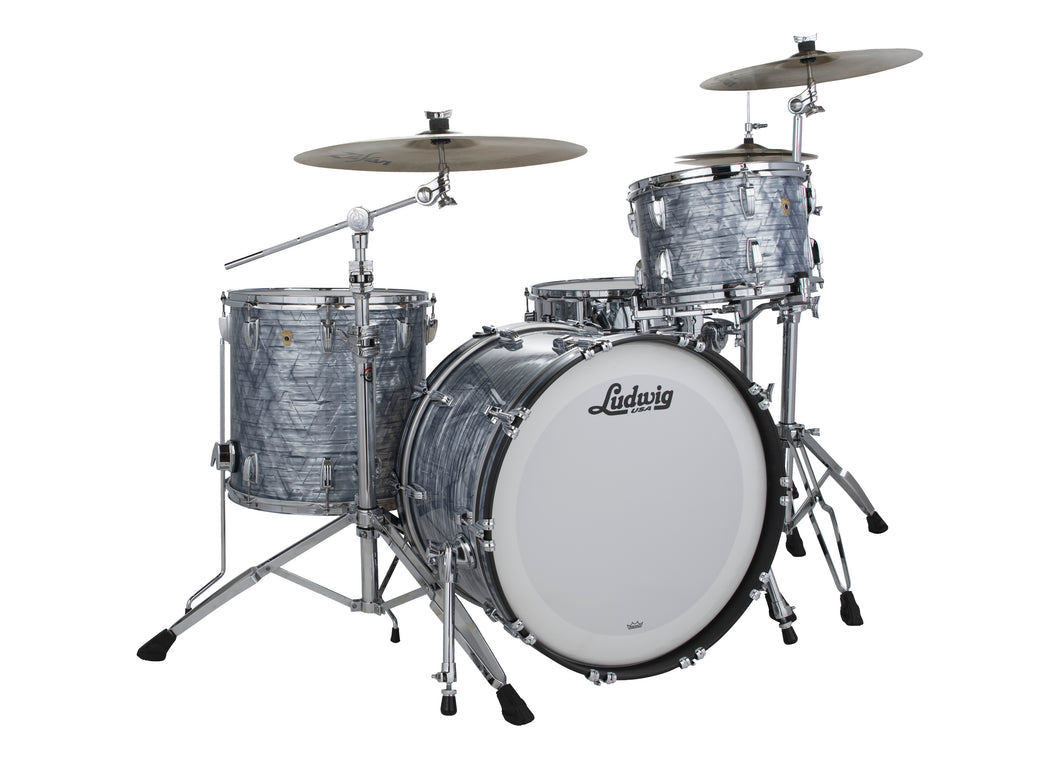 Ludwig Classic Maple Sky Blue Pearl Downbeat Kit 14x20_8x12_14x14 Drums Kit Shells Pack Made in the USA Authorized Dealer