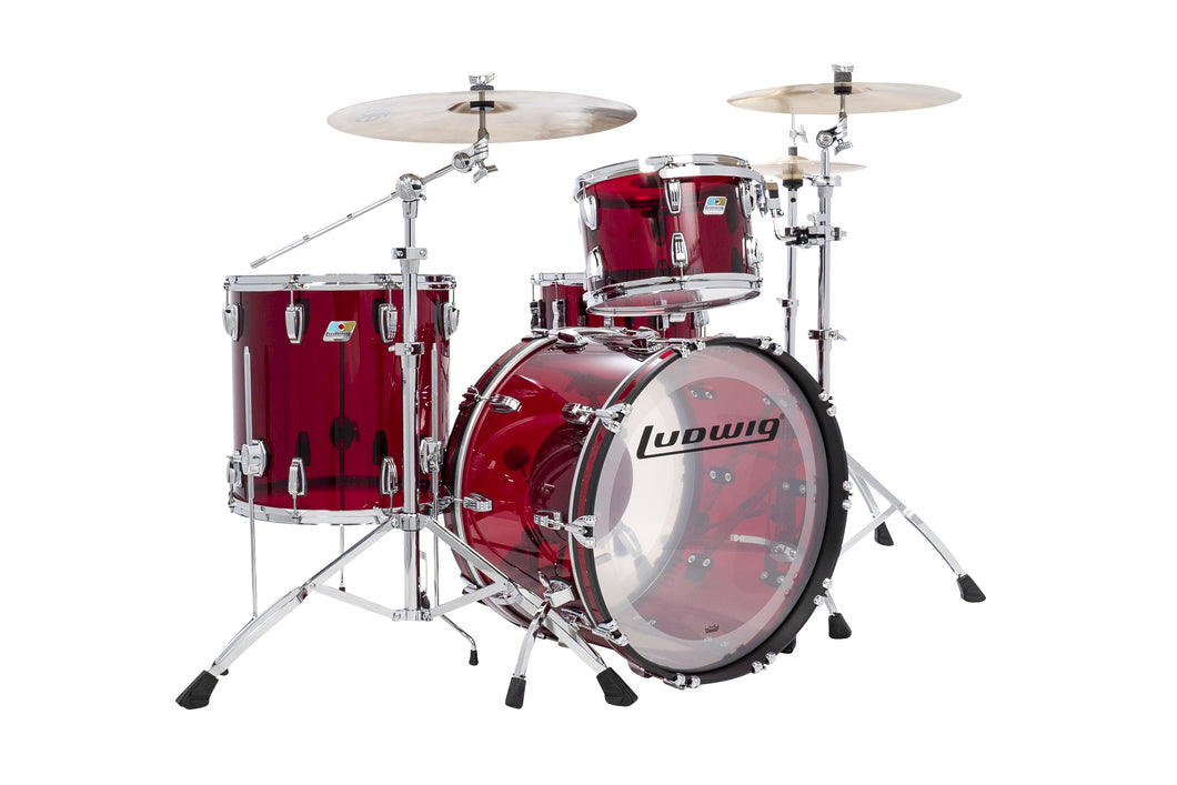Ludwig Vistalite Red Fab Kit 14x22/16x16/9x13 Shell Pack Drums Set | Authorized Dealer