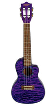 Load image into Gallery viewer, Lanikai Quilted Maple Purple Acoustic/Electric Concert Cutaway Ukulele +FREE Case Authorized Dealer

