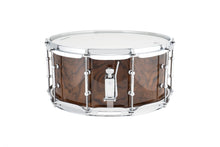 Load image into Gallery viewer, Ludwig Universal Wood 6.5x14&quot; Walnut Snare Drum Black Exotic Walnut Burl Tube Lugs Authorized Dealer

