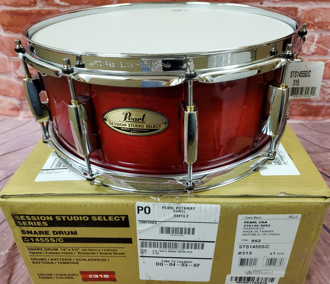 Pearl Session Studio Select Antique Crimson Burst 14x5.5 Mahogany Snare Drum WorldShip - NEW Authorized Dealer