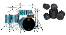 Load image into Gallery viewer, Mapex Saturn Evolution Workhorse Birch Exotic Azure Burst Lacquer Drums 22x18,10x8,12x9,14x14,16x16
