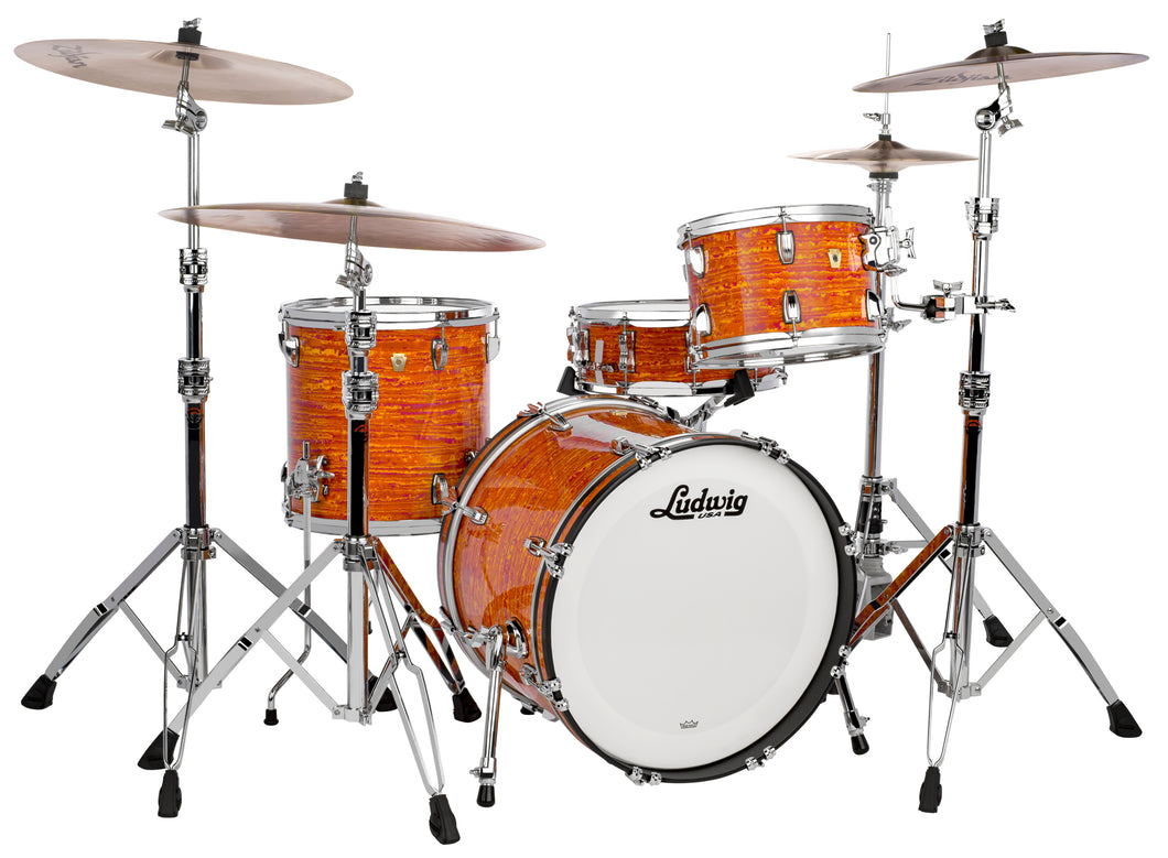 Ludwig Classic Maple Mod Orange Jazzette 3pc Kit 14x20_8x12_14x14 Drums USA Made | Authorized Dealer