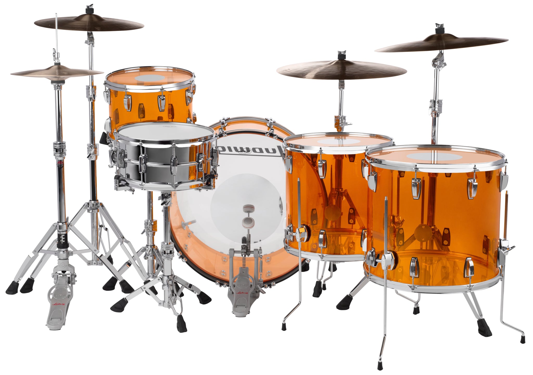 Ludwig Vistalite Amber ZEP SET 14x26/16x18/16x16/10x14/6.5x14 Drum