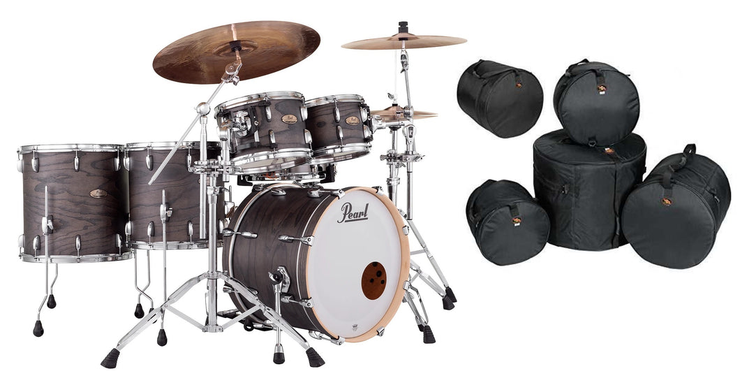 Pearl Session Studio Select Black Satin Ash Lacquer 20x14/10x7/12x8/14x14/16x16 Drums & Bags Dealer