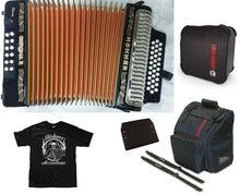 Load image into Gallery viewer, Hohner Corona II Classic FBE/FA Black Accordion +FREE Case,Bag, Pad, Straps,TShirt Authorized Dealer

