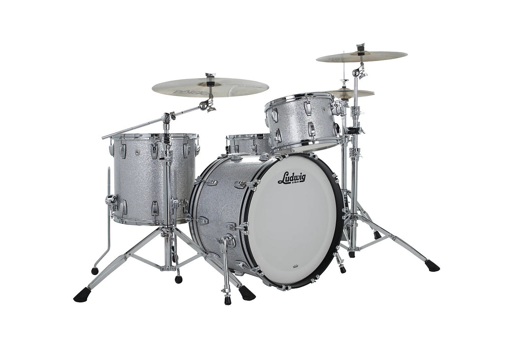 Ludwig Pre-Order Classic Oak Silver Sparkle Pro Beat 14x24_9x13_16x16 Drum Set Special Order Authorized Dealer