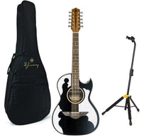 Load image into Gallery viewer, H Jimenez Bajo Quinto El Patron LBQ4EBT Acoustic/Electric Painted Black Top  +GigBag &amp; Stand Dealer

