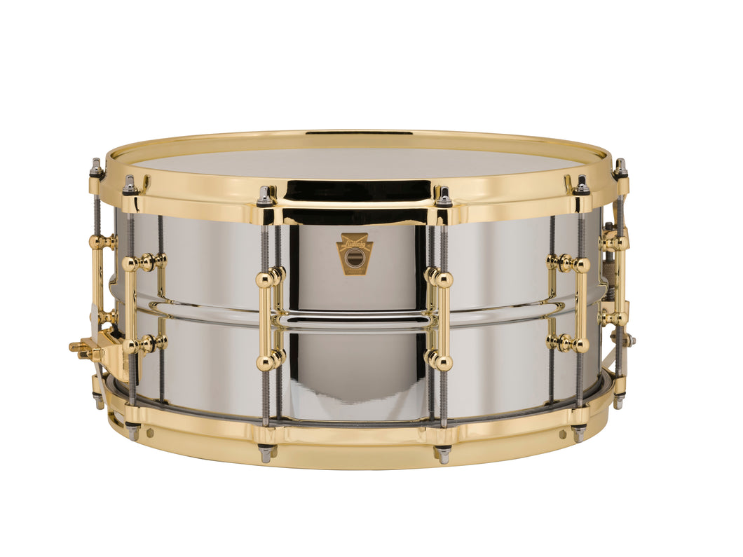 Ludwig Chrome Plated Brass 6.5x14 Snare Drum with Brass Tube Lugs Made in the USA  Authorized Dealer