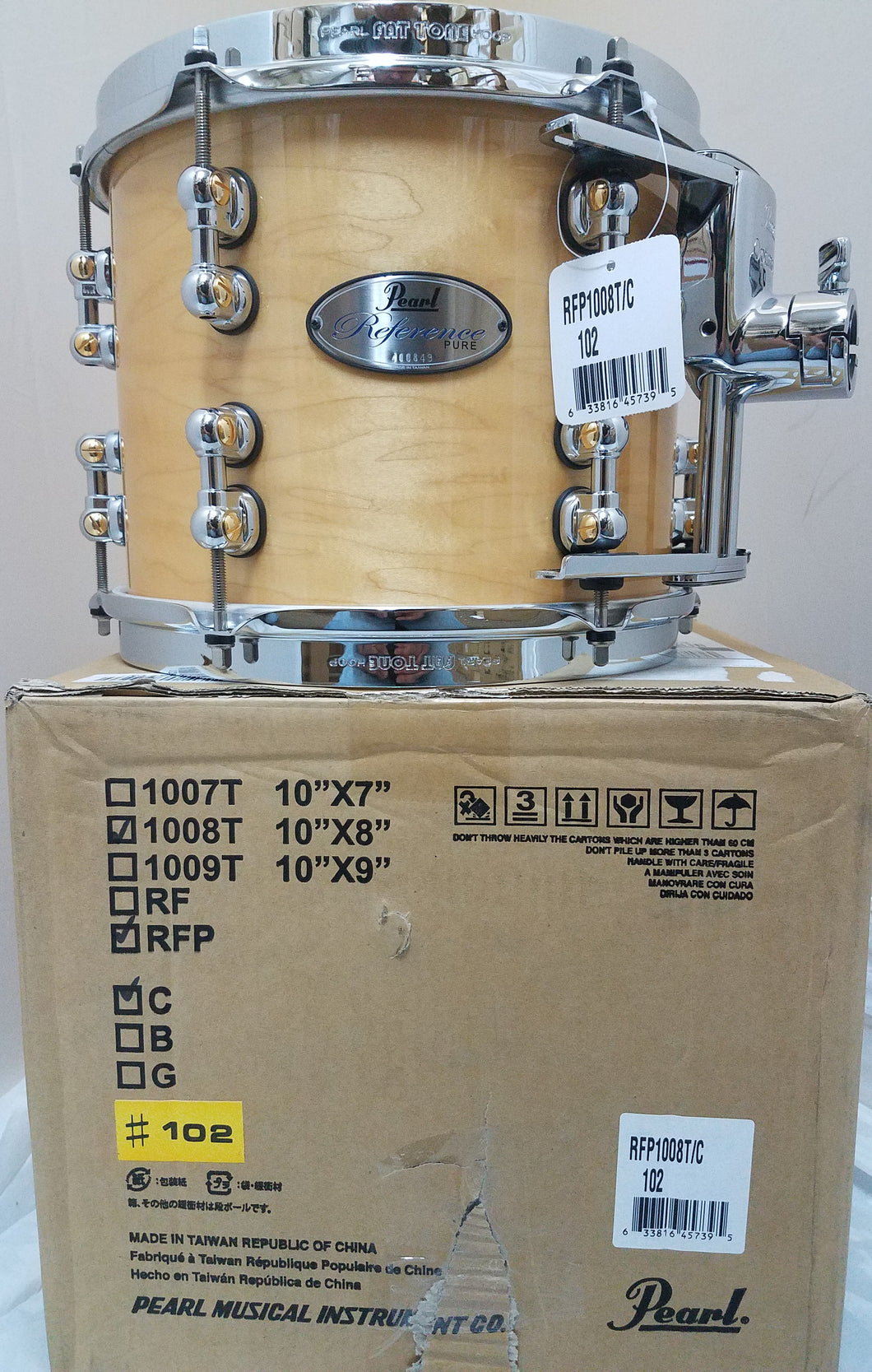 Pearl Reference Pure 10x8 Natural Maple Tom Drum Same Day NEW Worldwide Ship Authorized Dealer