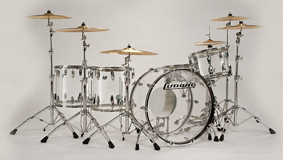 Ludwig Pre Order Vistalite Clear ZEP SET 14x26 16x18 16x16 10x14 6.5x1 musicforall.biz