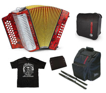 Load image into Gallery viewer, Hohner Corona II Classic Red Rojo EAD Mi Accordion +GigBag/Straps/BackPad/T-Shirt Authorized Dealer
