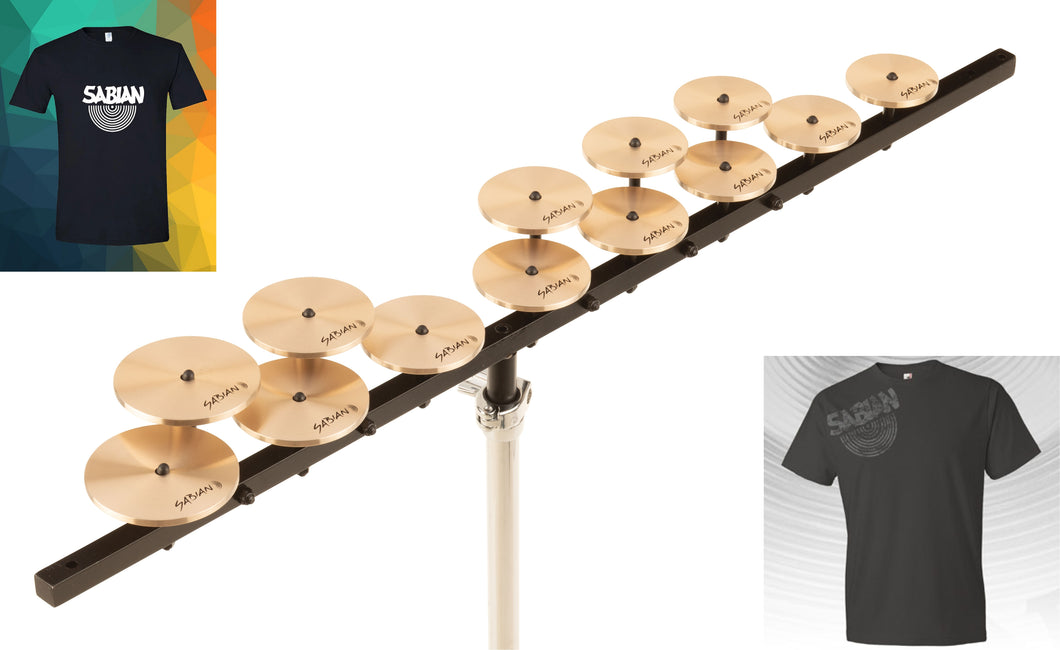 Sabian Redesigned High Crotale Set (13) w/Hard Case +Mounting Bar for Cymbal Stand | A442 | Authorized Dealer