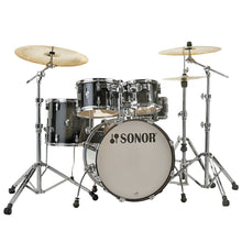 Load image into Gallery viewer, Sonor AQ2  STUDIO Transparent Black Lacquer 20x16_14x13_12x8_14x6_10x7 Drums Shell Pack +Bags Dealer
