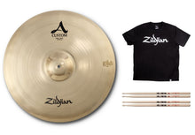 Load image into Gallery viewer, Zildjian 22&quot; A Custom Ping Ride Brilliant Finish Cymbal Pack +T-Shirt &amp; Sticks | Authorized Dealer
