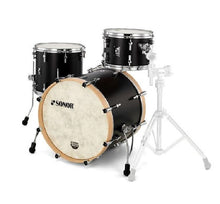 Load image into Gallery viewer, Sonor SQ1 Series GT Black 22x17/12x8/16x15 Drum Kit Shell Pack w/Natural Hoops +FREE GigBags | NEW Authorized Dealer
