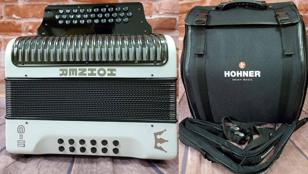 Hohner Corona C-II Redesigned White FBbEb FA FBE Button Accordion Made in Germany Authorized Dealer