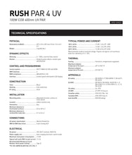 Load image into Gallery viewer, Martin Lighting RUSH PAR 4 UV 100W COB 400nm UV PAR DJ Light Authorized Dealer
