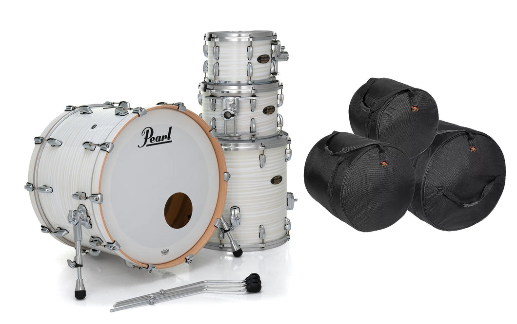 Pearl Masters Maple Gum Silver White Swirl 20x14_10x7_12x8_14x14 Drums GigBags NEW Authorized Dealer
