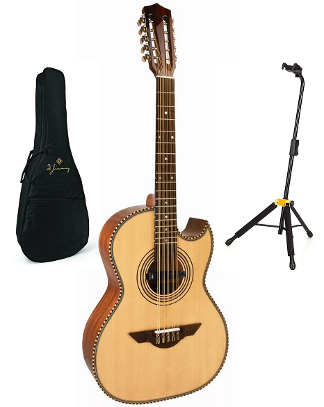 H. Jimenez Bajo Quinto El Estandar Acoustic/Electric LBQ1E +Pickup & Free Gig Bag & Guitar Stand