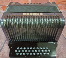 Load image into Gallery viewer, Hohner Corona C-II Redesigned Green/Gold GCF Sol Button Accordion Made in Germany Authorized Dealer
