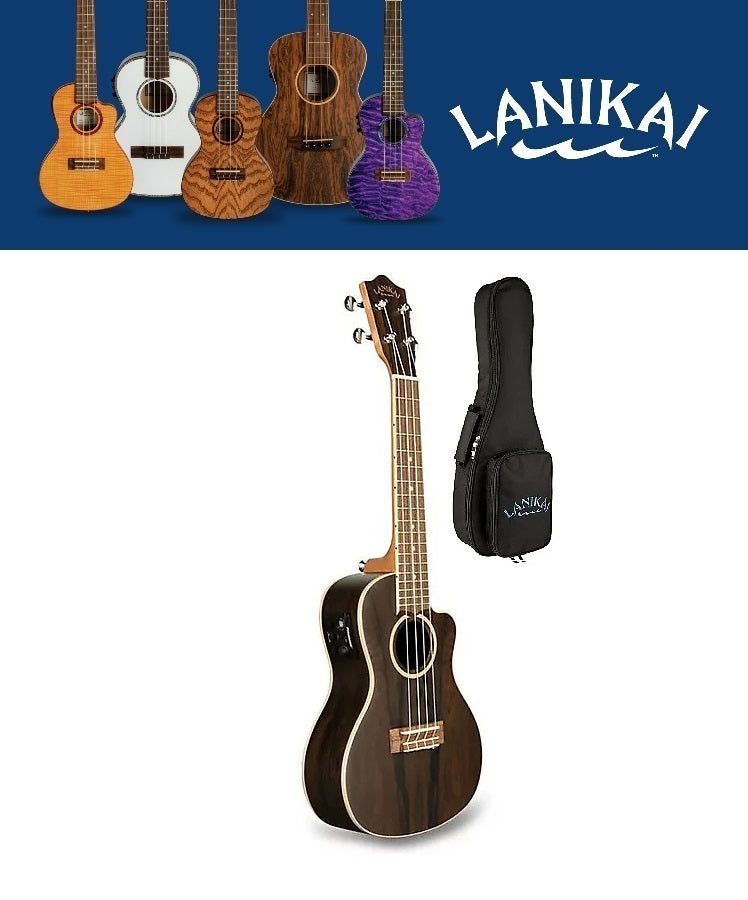 Lanikai Ziricote Concert Uke Cutaway Acoustic/Electric Ukulele | Free Bag | NEW Authorized Dealer
