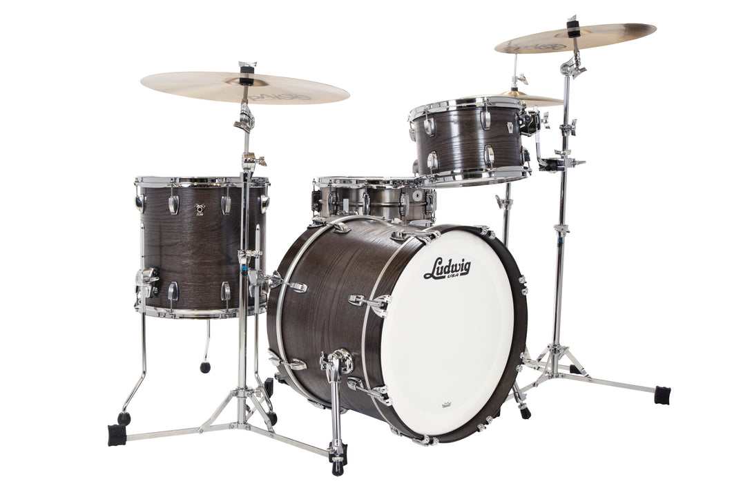 Ludwig Classic Oak Smoke Lacquer Downbeat Kit 14x20_8x12_14x14 Drums Made in USA Authorized Dealer