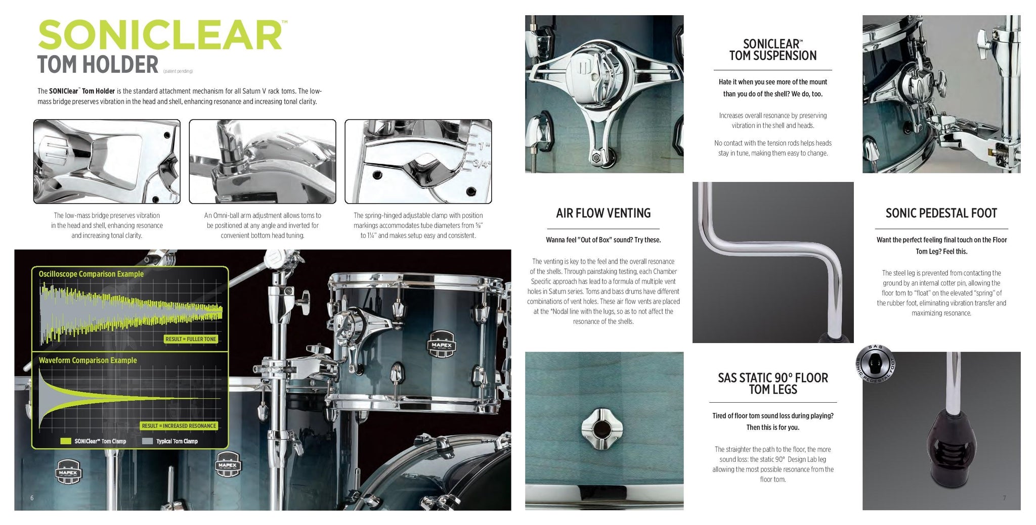 Mapex Saturn Satin White Studioease Drums 22x18/10x7/12x8/14x12