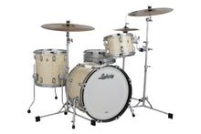 Load image into Gallery viewer, Ludwig Classic Maple Vintage White Marine Downbeat Drums Shells 14x20_8x12_14x14 Made in the USA Authorized Dealer
