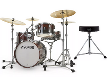 Load image into Gallery viewer, Sonor AQ2 Brown Fade Lacquer BOP 18x14_14x13_12x8_14x6 Drums Shell Pack +Throne | Authorized Dealer
