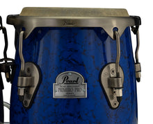 Load image into Gallery viewer, Pearl Primero Pro 5pc Fiberglass Drums Quinto Congas Tumba Bongos Blue Marble 10,11,11.75,12.5,7/8.5
