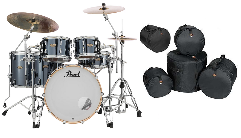 Pearl Session Studio Select Black Mirror Chrome 20/10/12/14/16 Drums +FREE GigBags Authorized Dealer