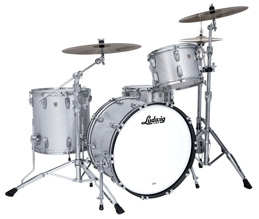 Ludwig Classic Maple Silver Sparkle Fab 14x22_9x13_16x16 Kit Drums Made in the USA Authorized Dealer