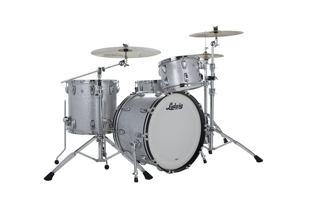 Ludwig Classic Oak Silver Sparkle Fab Kit 14x22_9x13_16x16 Drum Set Special Order Authorized Dealer