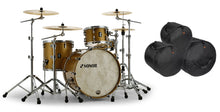 Load image into Gallery viewer, Sonor SQ1 Satin Gold Metallic 20x16/12x8/14x13 3pc Jazz Bop Kit Drums Shell Pack Matching BD Hoops +FREE Bags | Dealer
