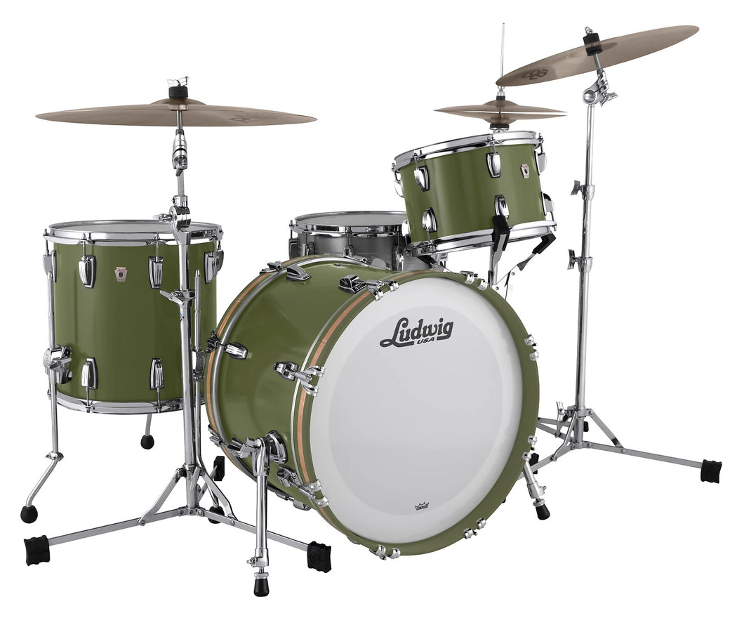 Ludwig Pre-Order Classic Maple Heritage Green Jazzette 3pc 14x18_8x12_14x14 USA Made Drums Shell Pack Authorized Dealer