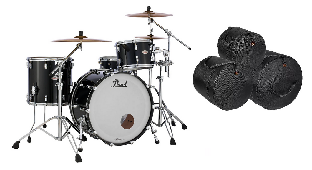 Pearl Reference 3pc Piano Black 24x14 13x9 16x16 Shell Pack +Free Gig Bags | NEW Authorized Dealer