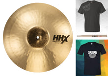 Load image into Gallery viewer, Sabian HHX 16&quot; X-Plosion Crash Brilliant Finish Cymbal +Shirt &amp; Sticks Bundle Pack Authorized Dealer
