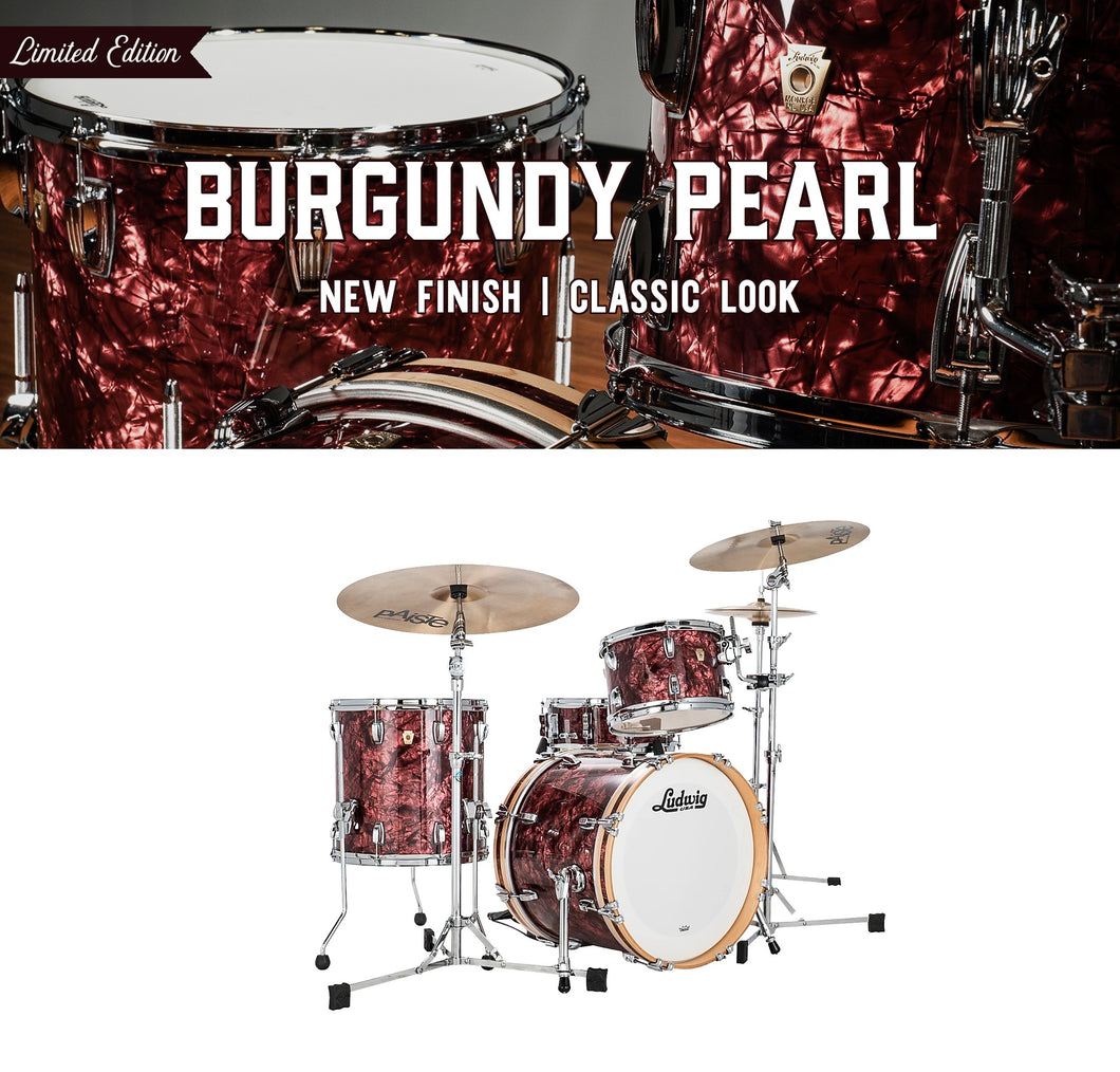 Ludwig Classic Maple Burgundy Pearl Jazzette 14x18_8x12_14x14 Drums Made in the USA Authorized Dealer
