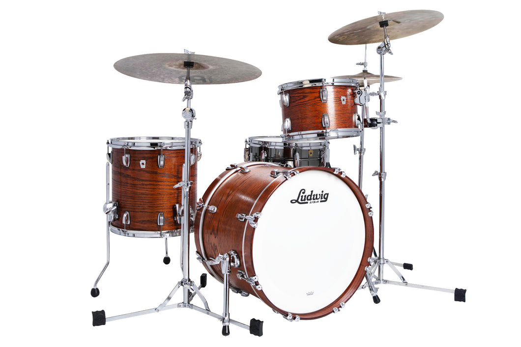 Ludwig Classic Oak Tennessee Whiskey Lacquer Downbeat 14x20_8x12_14x14 Drums 3pc Kit Made in USA Dealer