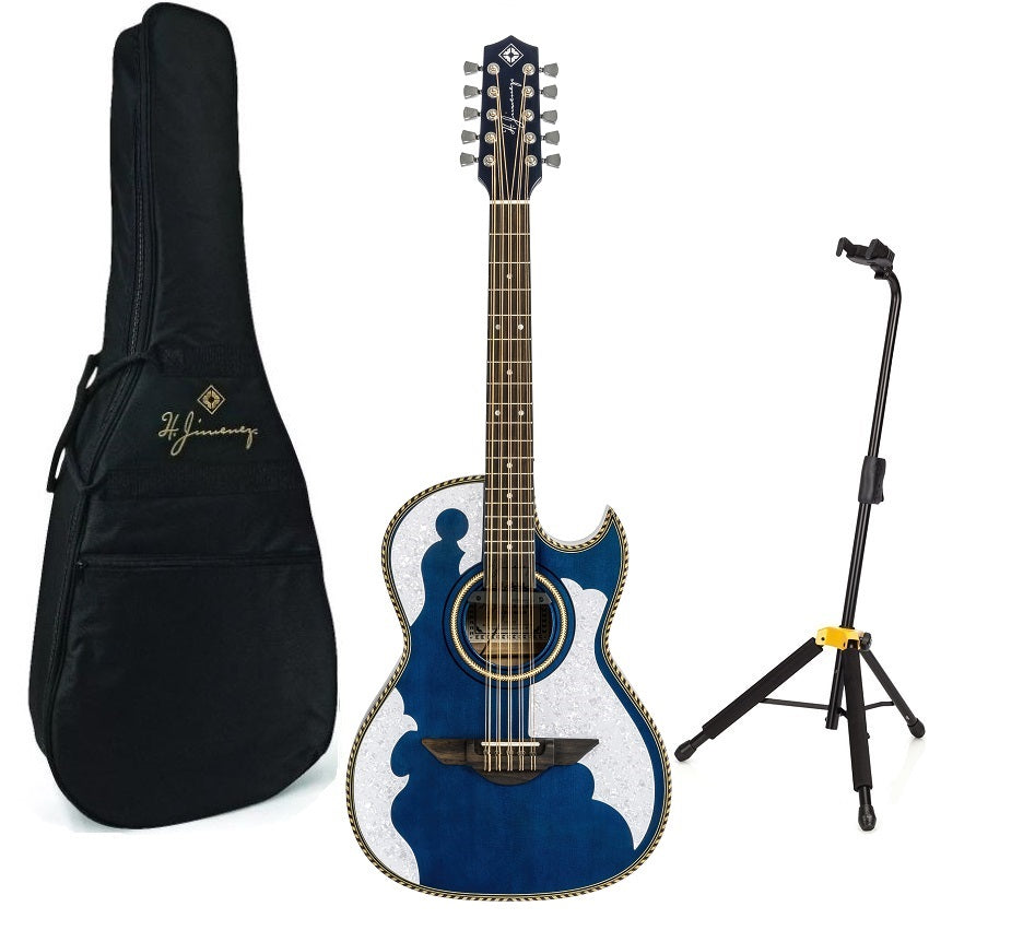 H Jimenez Bajo Quinto Transparent Blue El Patron Acoustic/Electric +Bag +Stand NEW Authorized Dealer