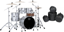 Load image into Gallery viewer, Mapex Saturn Evolution Hybrid Fusion Birch Iridium Silver Lacquer Drums Bags | 20x16,10x7,12x8,14x14
