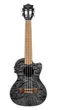 Load image into Gallery viewer, Lanikai Quilted Maple Black Acoustic Electric Cutaway Tenor Ukulele | Free Case | Authorized Dealer
